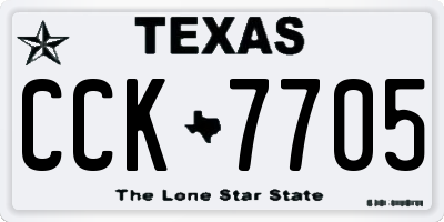 TX license plate CCK7705
