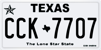 TX license plate CCK7707