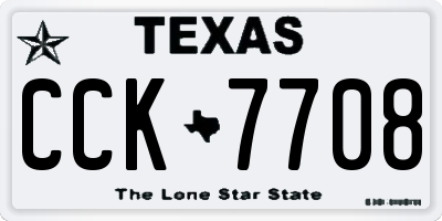 TX license plate CCK7708