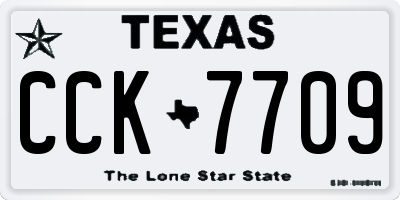 TX license plate CCK7709