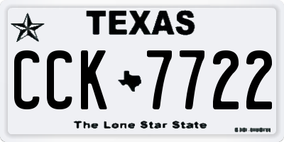TX license plate CCK7722