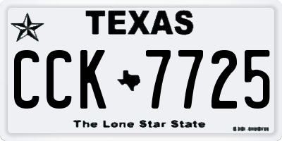 TX license plate CCK7725