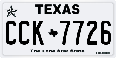 TX license plate CCK7726