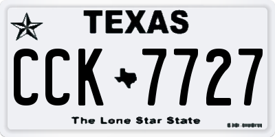 TX license plate CCK7727