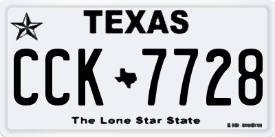 TX license plate CCK7728