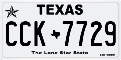 TX license plate CCK7729