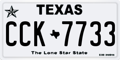 TX license plate CCK7733