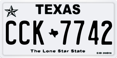 TX license plate CCK7742