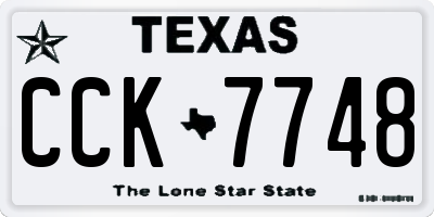 TX license plate CCK7748