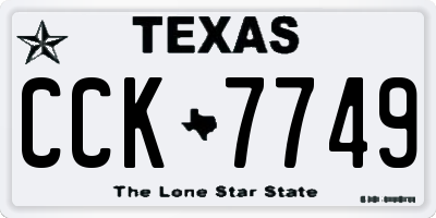 TX license plate CCK7749