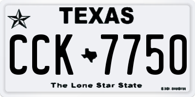 TX license plate CCK7750