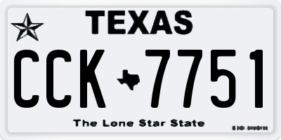 TX license plate CCK7751