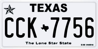 TX license plate CCK7756
