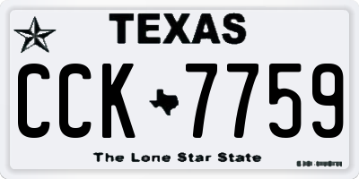 TX license plate CCK7759