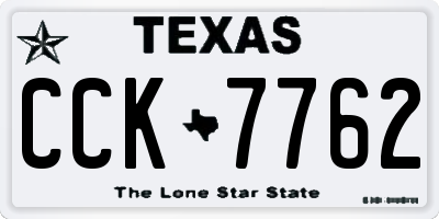 TX license plate CCK7762