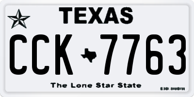 TX license plate CCK7763