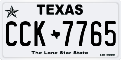 TX license plate CCK7765