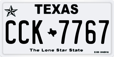 TX license plate CCK7767