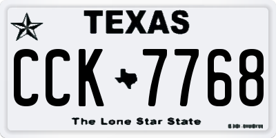 TX license plate CCK7768