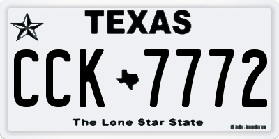 TX license plate CCK7772