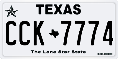 TX license plate CCK7774