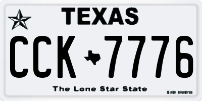 TX license plate CCK7776