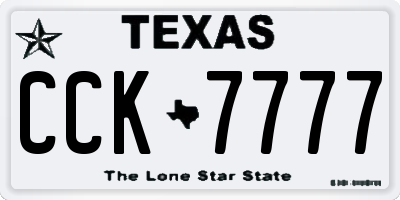 TX license plate CCK7777