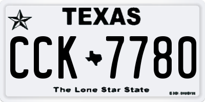 TX license plate CCK7780