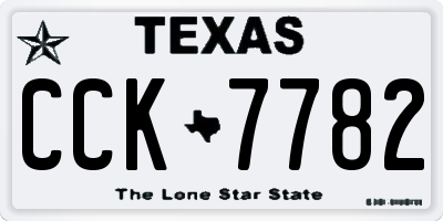 TX license plate CCK7782