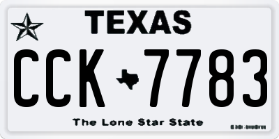 TX license plate CCK7783