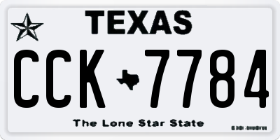 TX license plate CCK7784