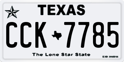 TX license plate CCK7785