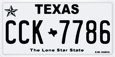TX license plate CCK7786