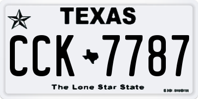 TX license plate CCK7787