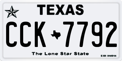 TX license plate CCK7792