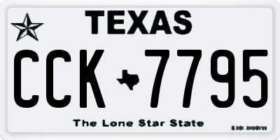 TX license plate CCK7795