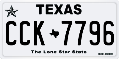 TX license plate CCK7796