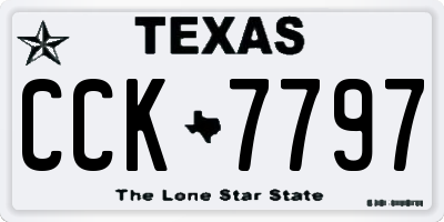 TX license plate CCK7797