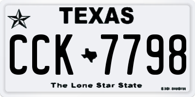 TX license plate CCK7798