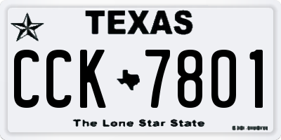 TX license plate CCK7801