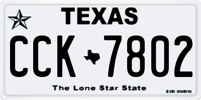 TX license plate CCK7802