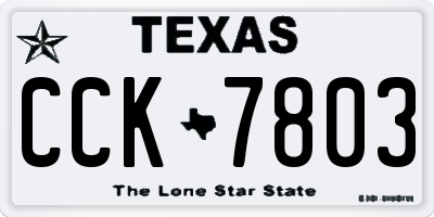 TX license plate CCK7803