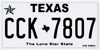 TX license plate CCK7807