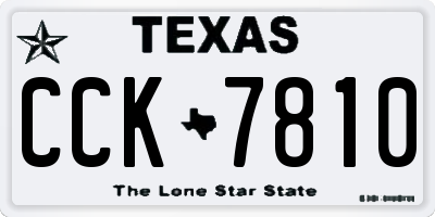 TX license plate CCK7810