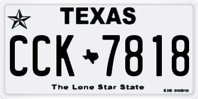 TX license plate CCK7818