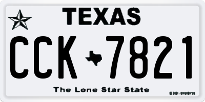 TX license plate CCK7821