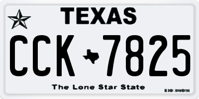 TX license plate CCK7825