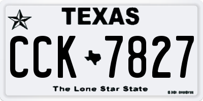 TX license plate CCK7827