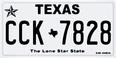 TX license plate CCK7828