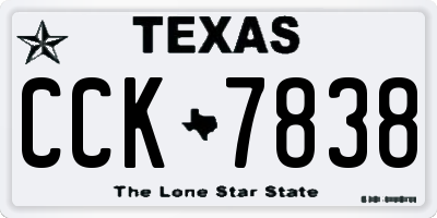 TX license plate CCK7838